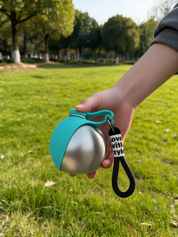 Dog owner using PetalPaw on a walk